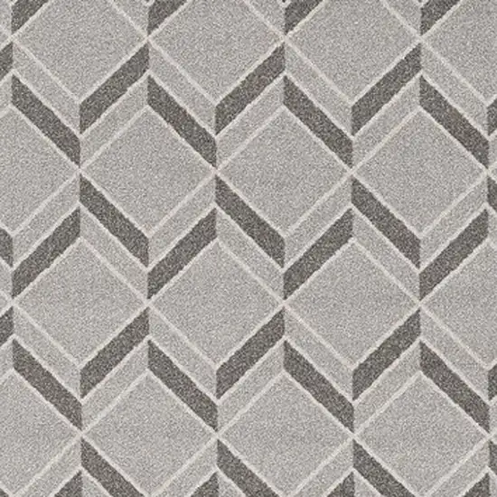 3'X5' Grey Machine Woven Uv Treated Herringbone Illusion Indoor Outdoor Area Rug Photo 4