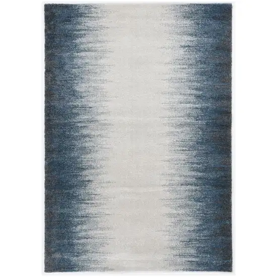 Ivory Blue Machine Woven Ombre Indoor Area Rug Photo 2