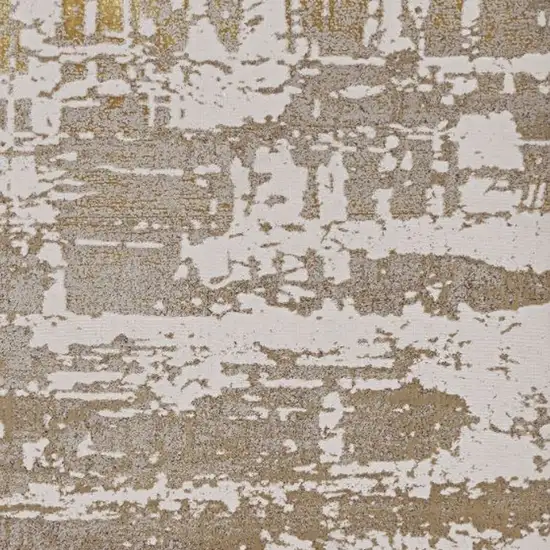 Ivory Gold Machine Woven Abstract Indoor Area Rug Photo 4