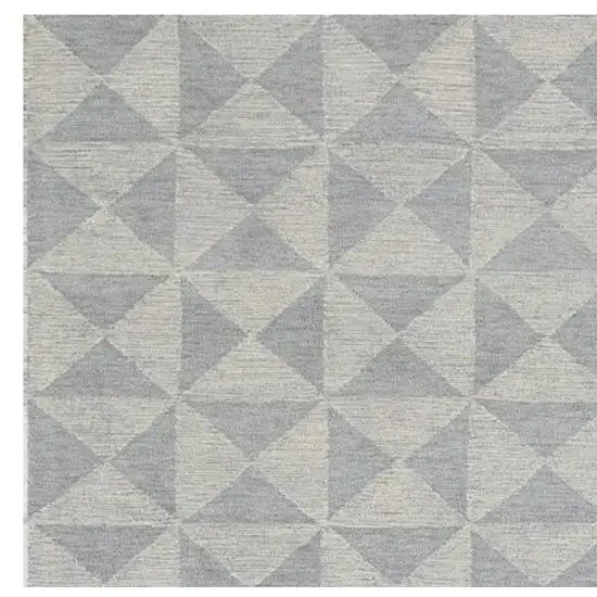 Ivory Hand Tufted Space Dyed Geometric Indoor Area Rug Photo 4