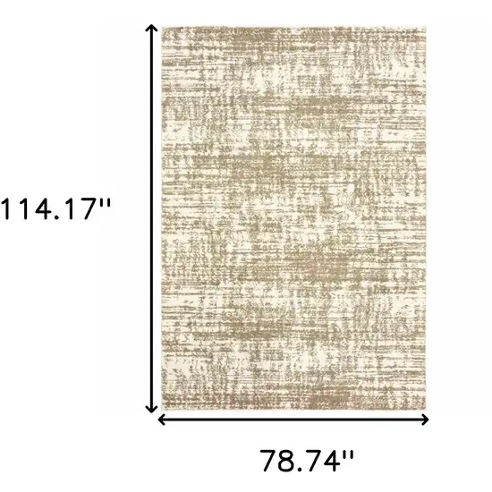 7'X10' Ivory And Gray Abstract Strokes Area Rug Photo 5