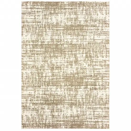 7'x10' Ivory and Gray Abstract Strokes Area Rug Photo 1