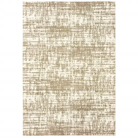 7'X10' Ivory And Gray Abstract Strokes Area Rug Photo 3