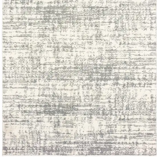 Gray and Ivory Shag Power Loom Area Rug Photo 5