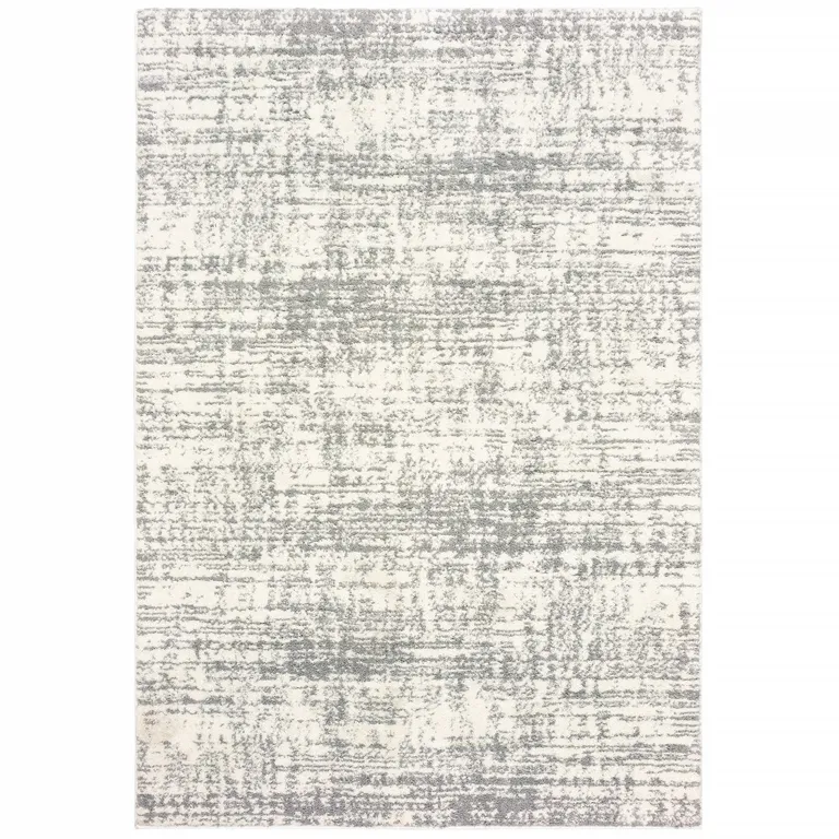 2'x3' Ivory and Gray Abstract Strokes Scatter Rug Photo 1