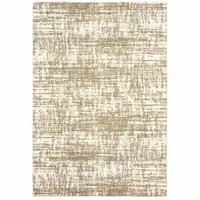 Photo of 2'x3' Ivory and Gray Abstract Strokes Scatter Rug