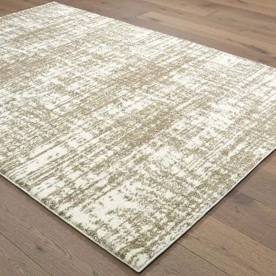 2'x3' Ivory and Gray Abstract Strokes Scatter Rug Photo 3