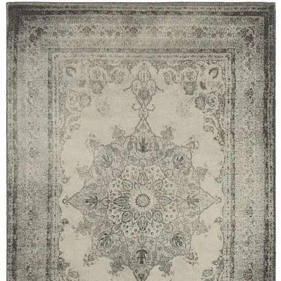 Gray and Ivory Power Loom Area Rug Photo 4