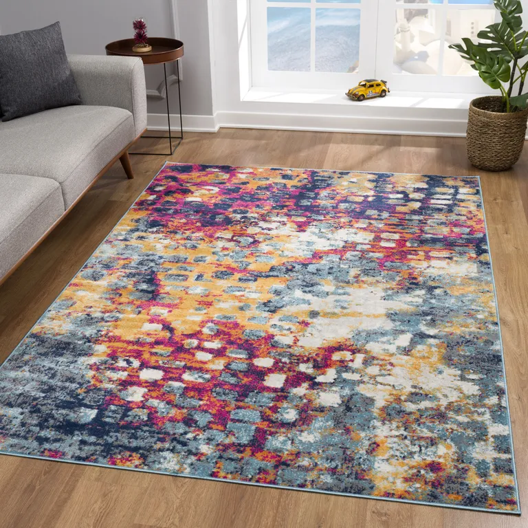 9' x 13' Multicolored Abstract Painting Area Rug Photo 5