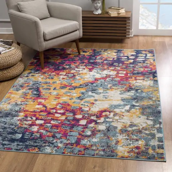 9' x 13' Multicolored Abstract Painting Area Rug Photo 6