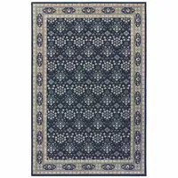 Photo of 2'x3' Navy and Gray Floral Ditsy Scatter Rug