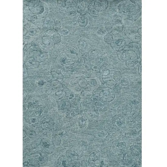 9'X12' Seafoam Blue Hand Tufted Floral Indoor Area Rug Photo 2