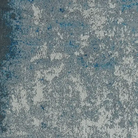 Silver Blue Machine Woven Abstract Smudge Indoor Area Rug Photo 4