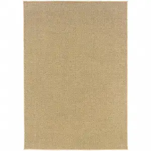 Photo of 3'x5' Solid Sand Beige Indoor Outdoor Area Rug