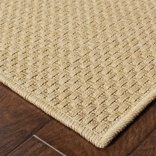 3'x5' Solid Sand Beige Indoor Outdoor Area Rug Photo 7