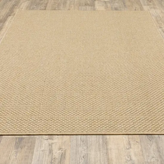 3'x5' Solid Sand Beige Indoor Outdoor Area Rug Photo 2