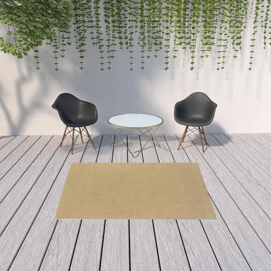 5'x8' Solid Sand Beige Indoor Outdoor Area Rug Photo 10