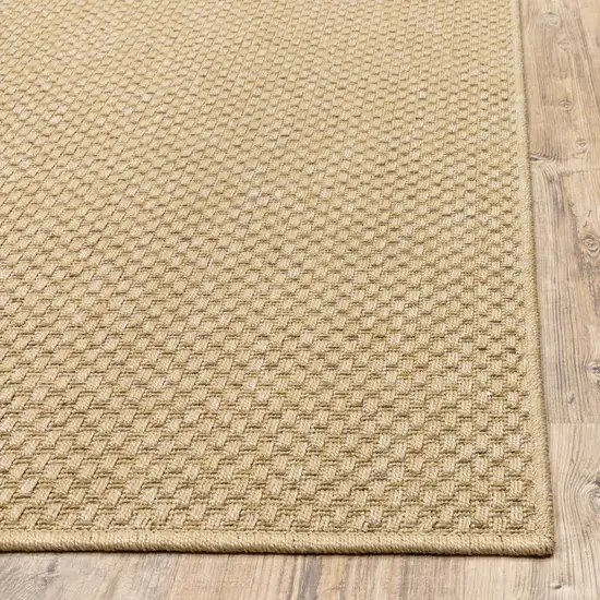 7'x10' Solid Sand Beige Indoor Outdoor Area Rug Photo 9