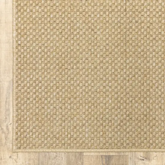 7'x10' Solid Sand Beige Indoor Outdoor Area Rug Photo 8