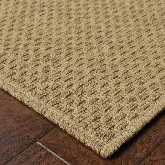 3'x5' Solid Tan Indoor Outdoor Area Rug Photo 7