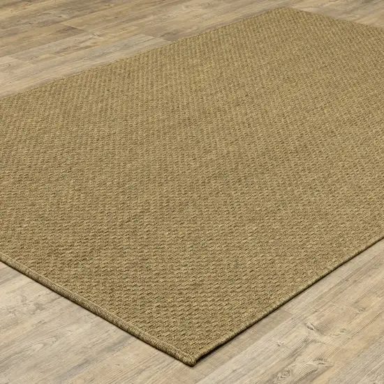 3'x5' Solid Tan Indoor Outdoor Area Rug Photo 6