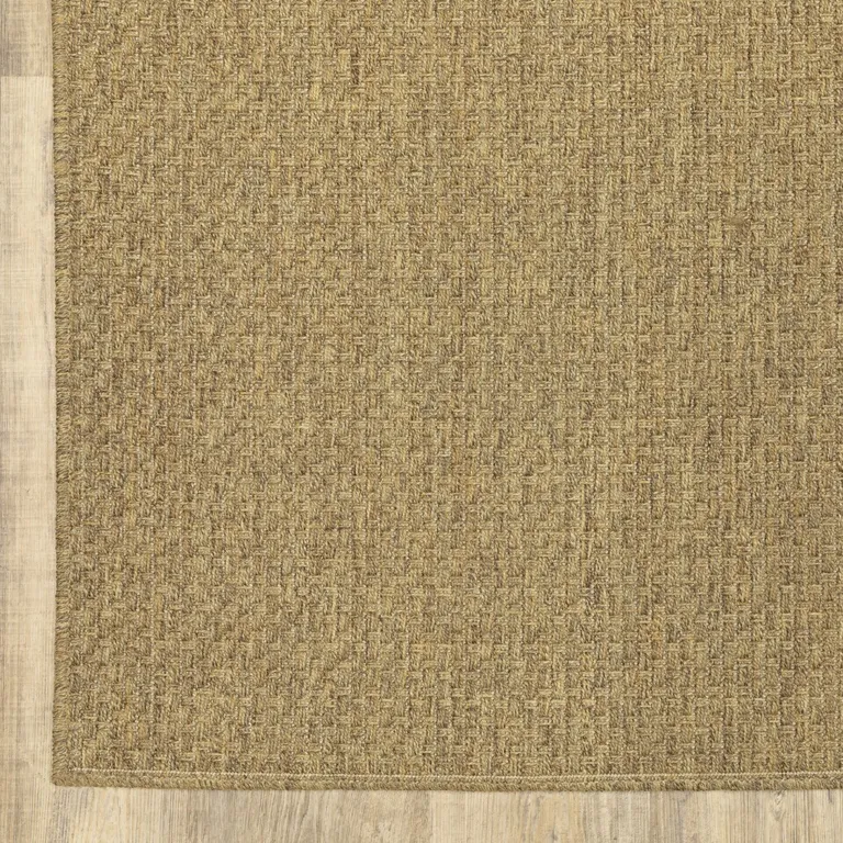 3'x5' Solid Tan Indoor Outdoor Area Rug Photo 3