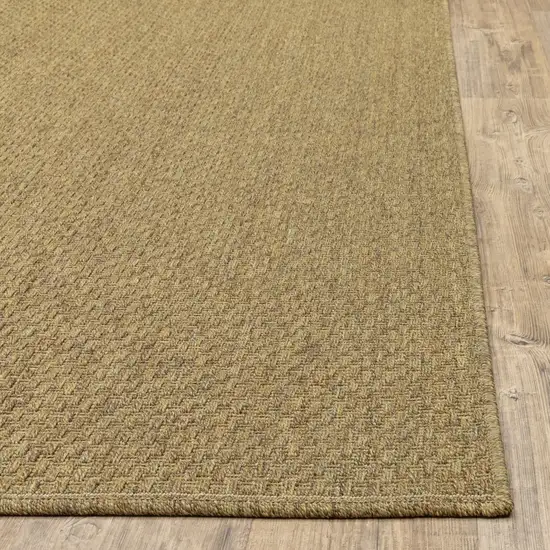 3'x5' Solid Tan Indoor Outdoor Area Rug Photo 8