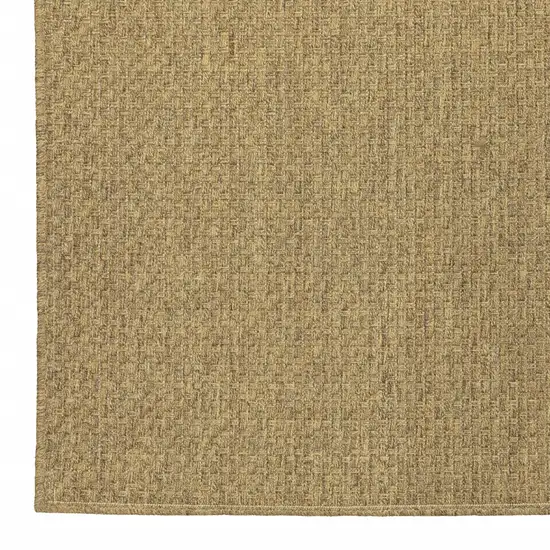 4'x6' Solid Tan Indoor Outdoor Area Rug Photo 4