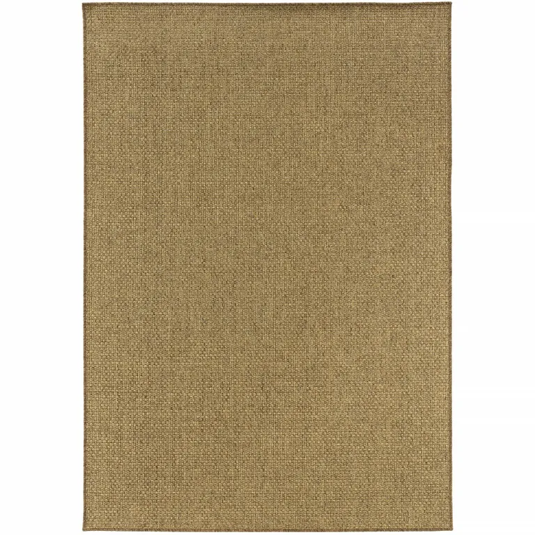 5'x8' Solid Tan Indoor Outdoor Area Rug Photo 1