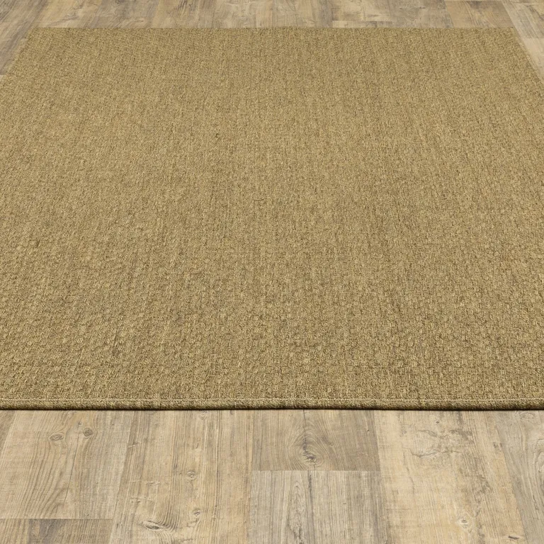 5'x8' Solid Tan Indoor Outdoor Area Rug Photo 2