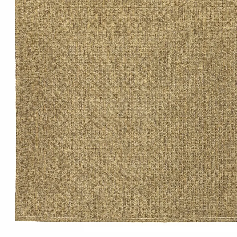 8'x11' Solid Tan Indoor Outdoor Area Rug Photo 4