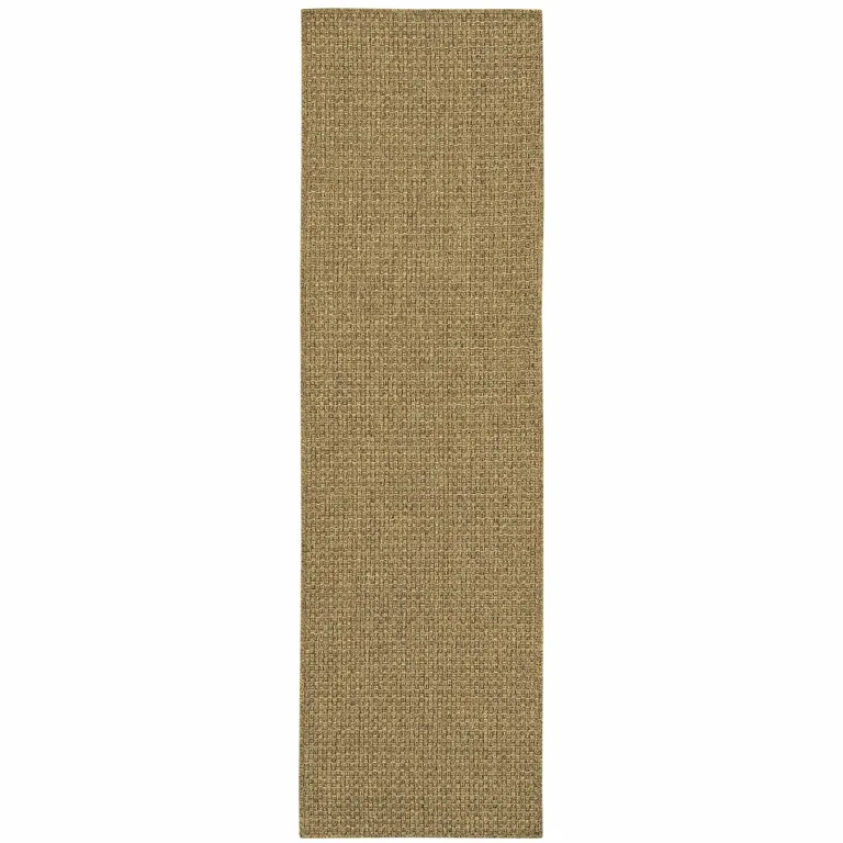 2'x8' Solid Tan Indoor Outdoor Runner Rug Photo 1