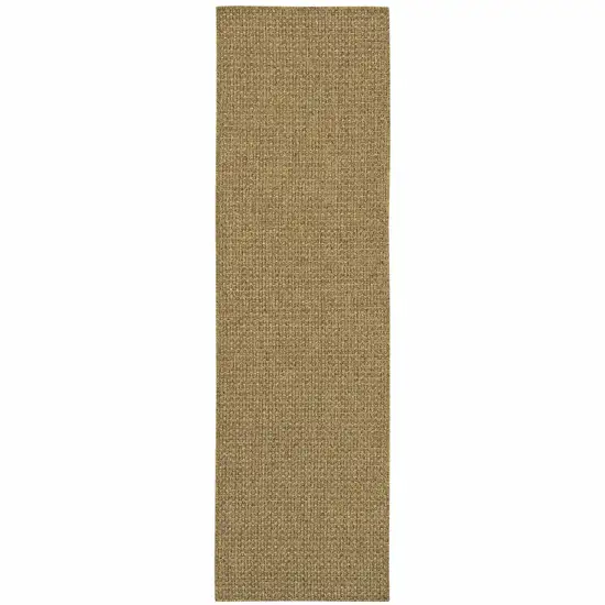 2'x8' Solid Tan Indoor Outdoor Runner Rug Photo 1