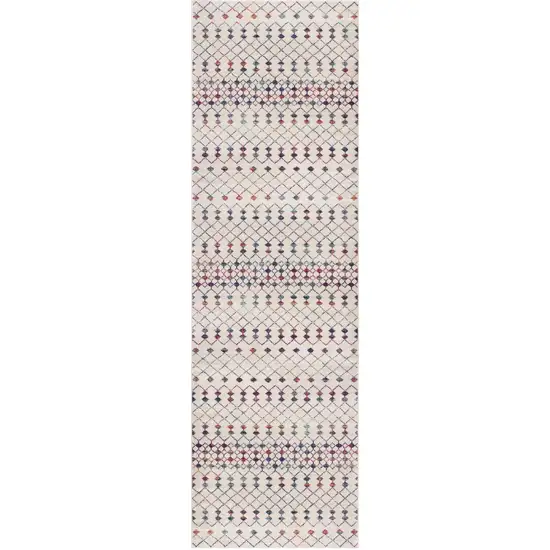 10' Cream Ikat Area Rug Photo 2