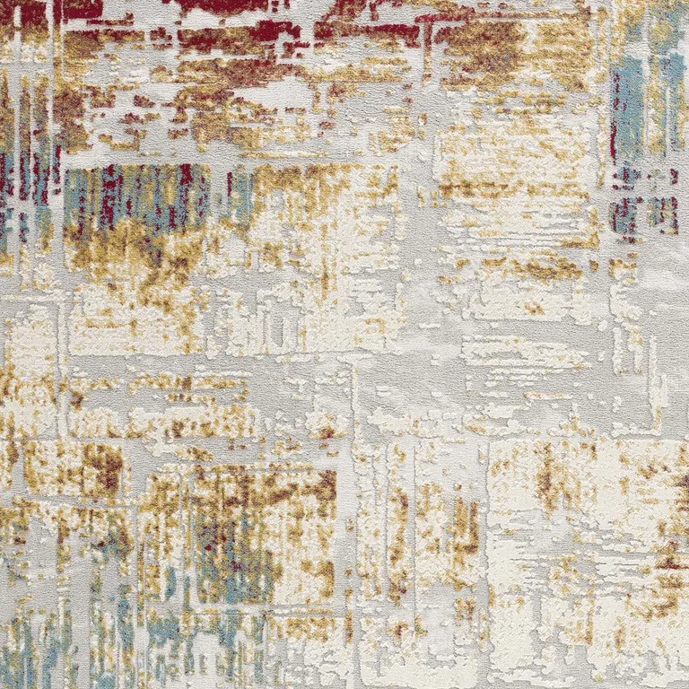 Abstract Beige and Gold Modern Area Rug Photo 1