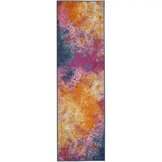 Abstract Brights Sunburst Runner Rug Photo 1