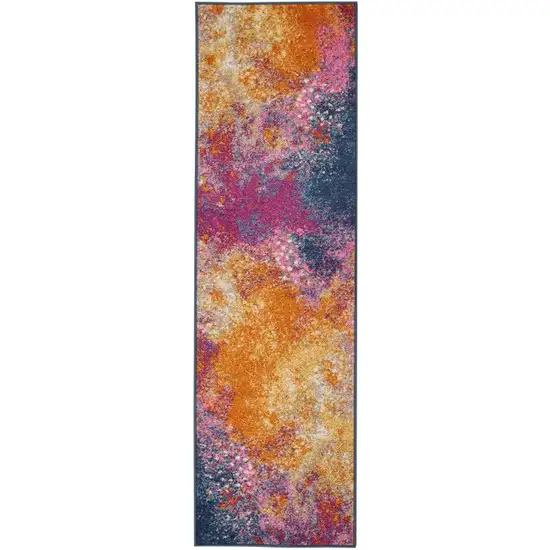 Abstract Brights Sunburst Runner Rug Photo 3