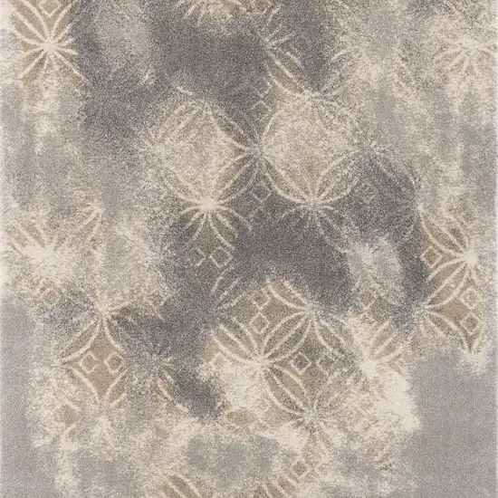 Light Grey Abstract Power Loom Stain Resistant Area Rug Photo 5