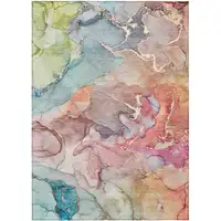 Photo of Abstract Washable Non Skid Indoor Outdoor Area Rug