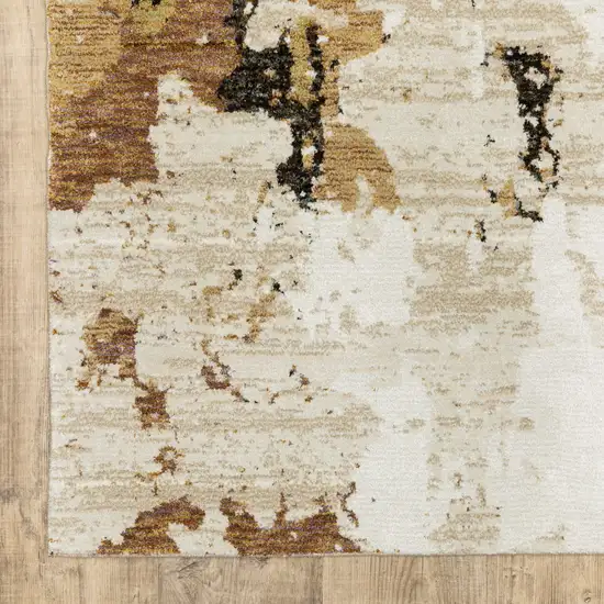 Abstract Weathered Beige and Gray Indoor Scatter Rug Photo 2