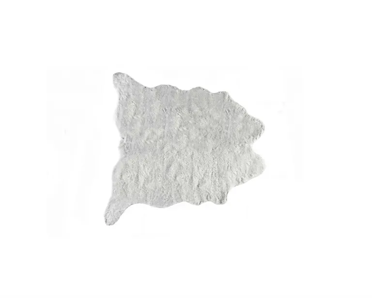 Acrylic Plush Polyester Grey Rug Photo 1