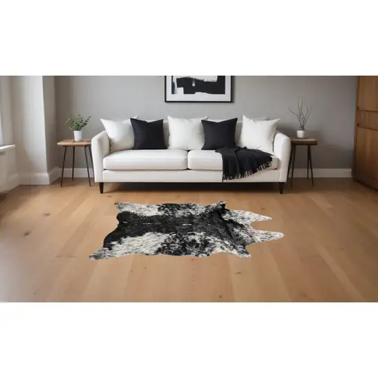 S&P Black White Animal Print Area Rug Photo 1