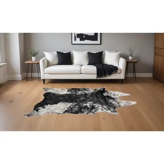 S&P Black White Animal Print Area Rug Photo 1