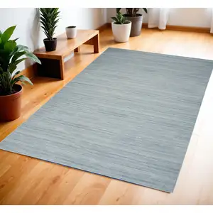 Photo of Aqua Abstract Washable Area Rug