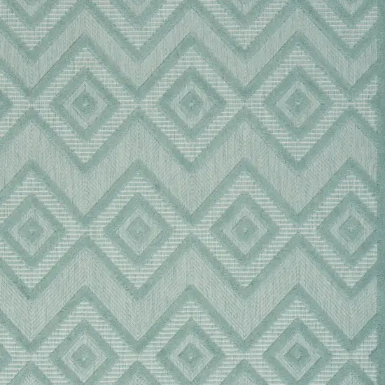 Aqua And Teal Argyle Indoor Outdoor Area Rug Photo 3