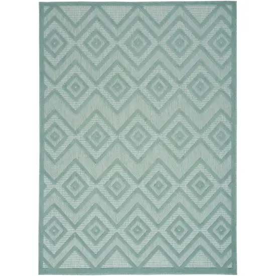 Aqua And Teal Argyle Indoor Outdoor Area Rug Photo 1