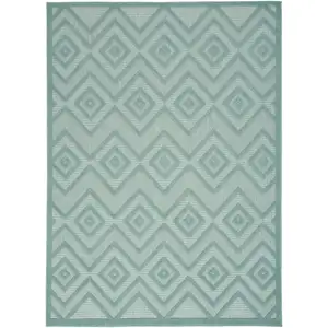 Photo of Aqua And Teal Argyle Indoor Outdoor Area Rug