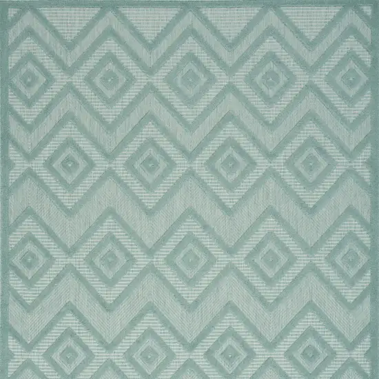 Aqua And Teal Argyle Indoor Outdoor Area Rug Photo 4