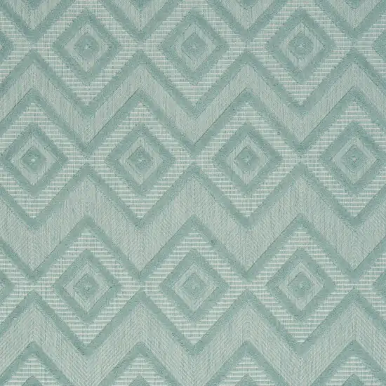 Aqua And Teal Argyle Indoor Outdoor Area Rug Photo 3