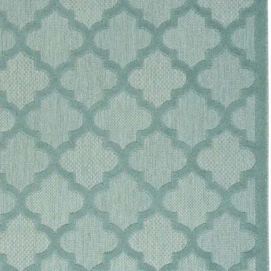 Aqua And Teal Ikat Indoor Outdoor Area Rug Photo 3